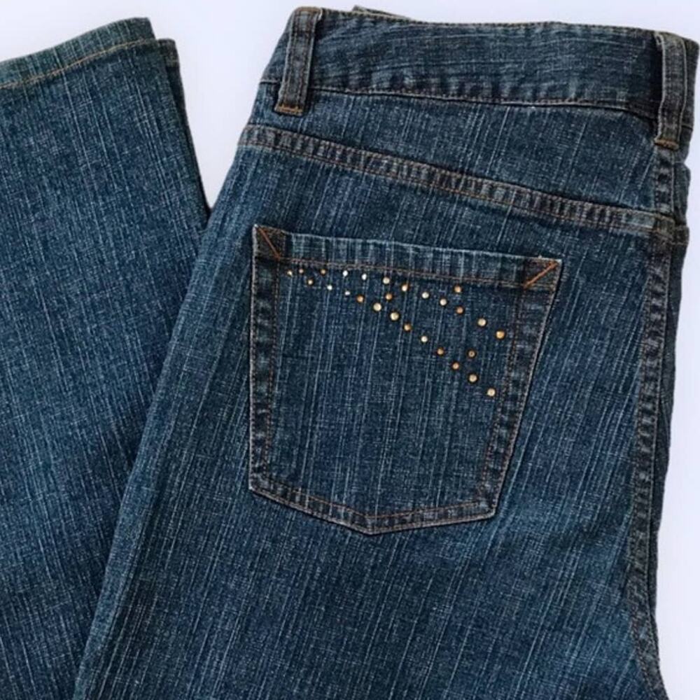 Nordstrom Rhinestone Amber Embellished Straight Leg Jeans Size 10